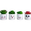 Bộ 4 Chậu Sen Đá Mini Nhân Tạo Họa Tiết Mặt Cười - ảnh 1